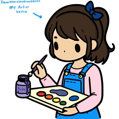 a girl who is painting