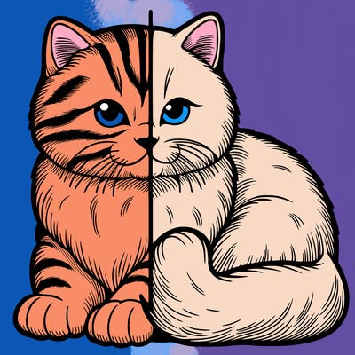 realistic split cat