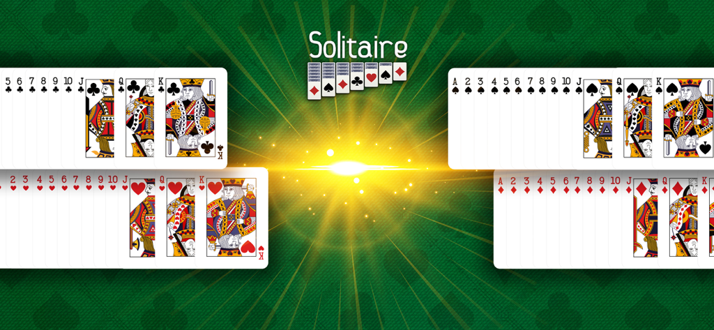 Classic solitaire card game interface with large easy to read symbols on a green felt background