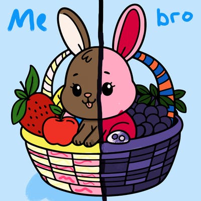 bunny in a fruit basket