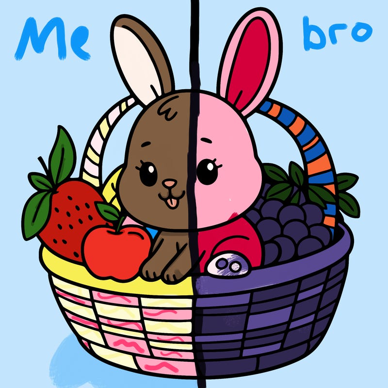 bunny in a fruit basket