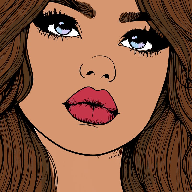 really realistic girl with lips