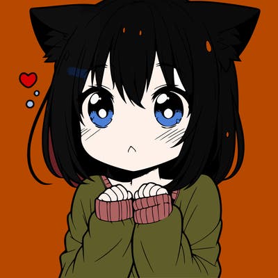 shy anime catgirl