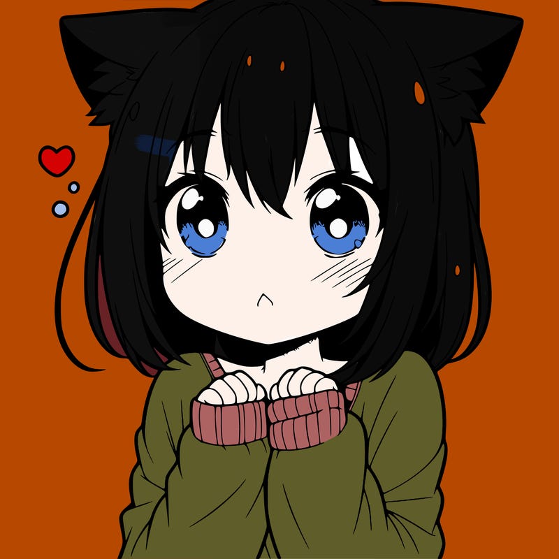 shy anime catgirl