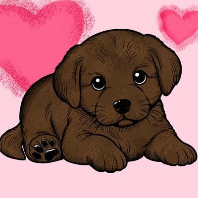 a cute realistic puppy