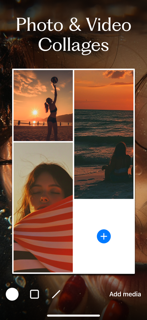 Zebra: Photo & Video Editor - Interface showing the photo and video collage feature in the Zebra app