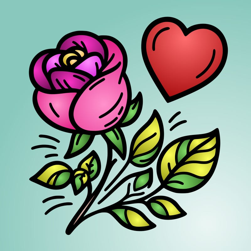 rose and heart