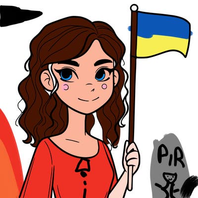 hot girl holding a flag