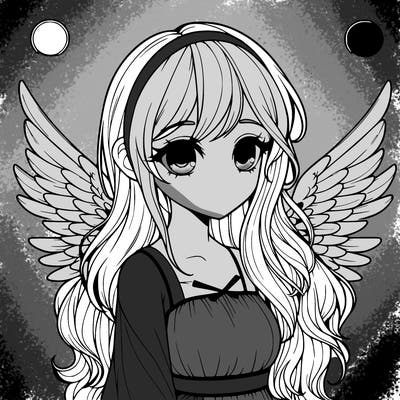 realistic girl with wings