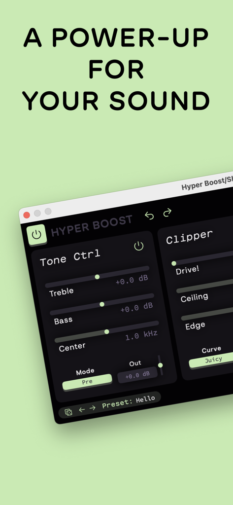 Hyper Boost — Clipper Effect - Hyper Boost Clipper Effect plugin interface with Tone Control and Clipper settings