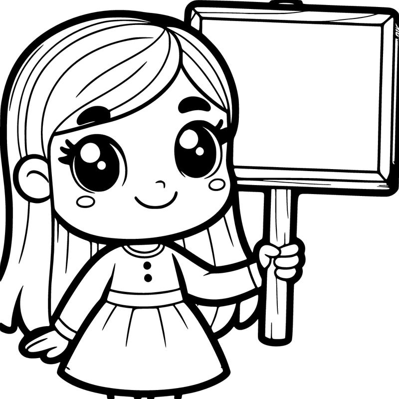 girl with a sign
