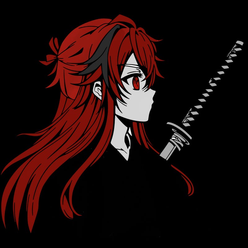 anime boy, long hair, sword