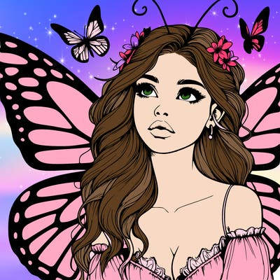 butterfly fairy realistic girl