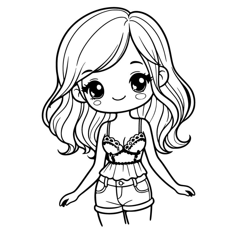 a cute girl with a beautiful tank top