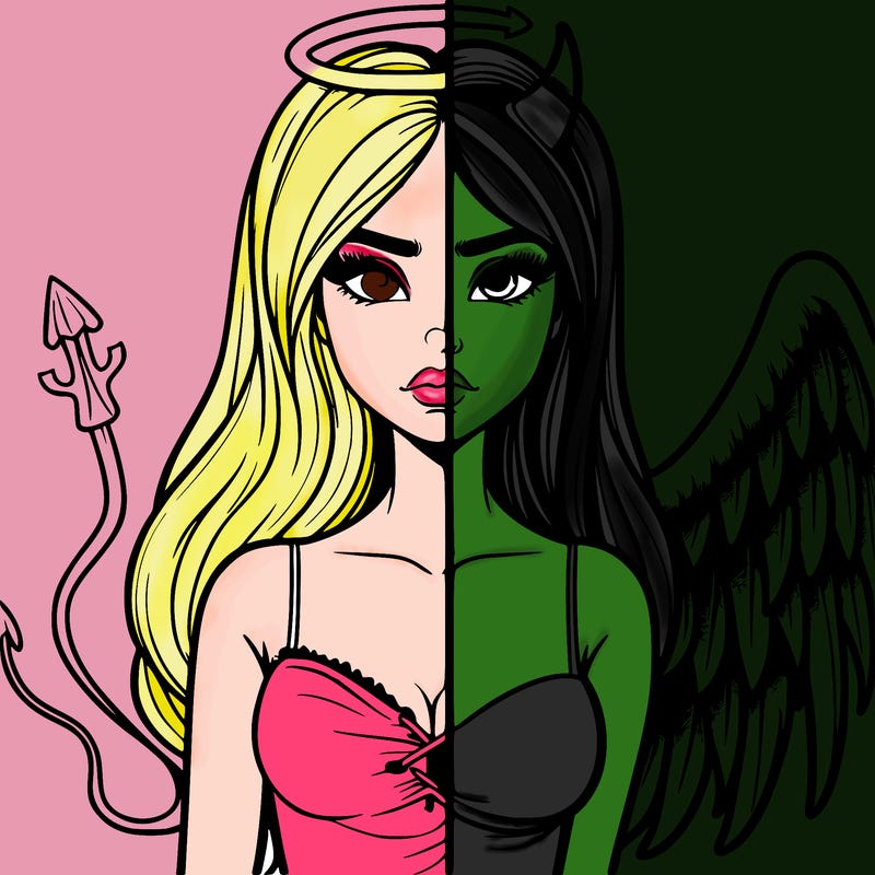 devil vs angel realistic girl