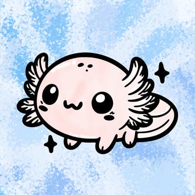 cute easy baby axolotl