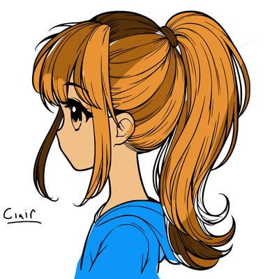 a realistic girl ponytail
