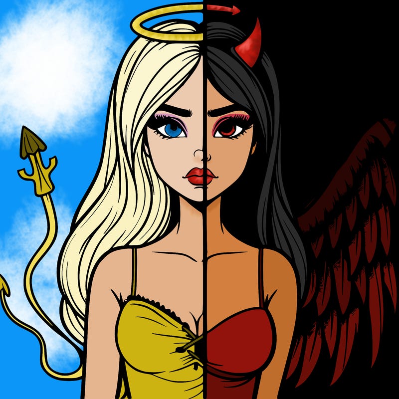 devil vs angel realistic girl