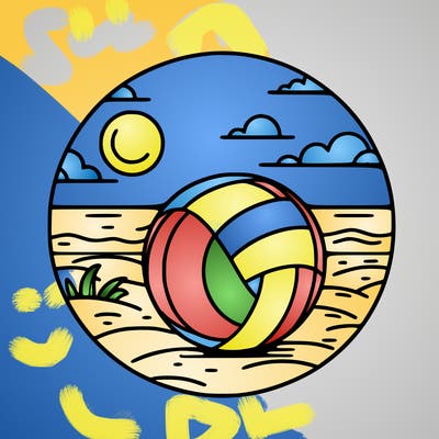 volleyball on a beach