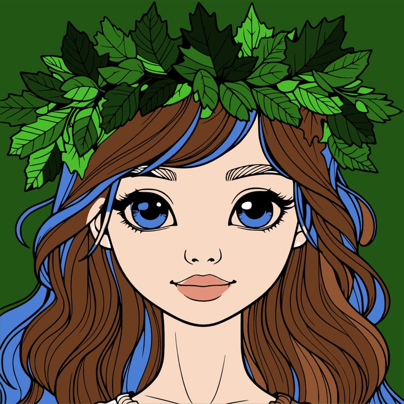 realistic girl with fall leaf crown