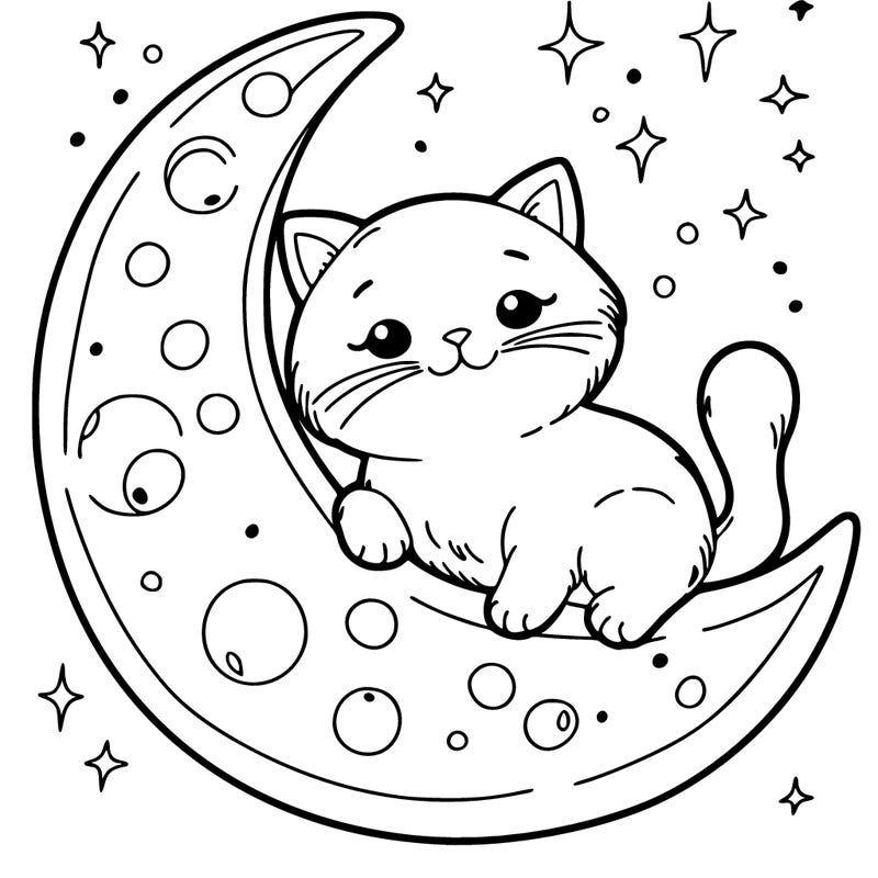 cat on a moon
