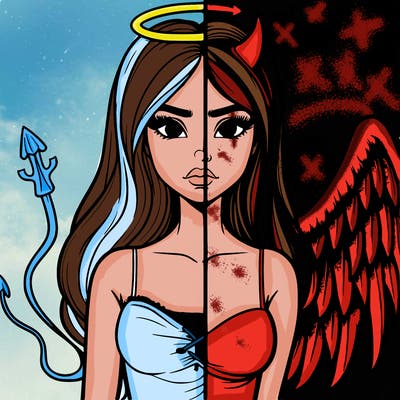 devil vs angel realistic girl