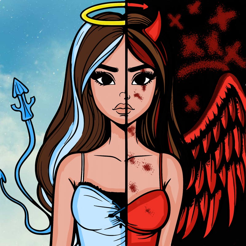 devil vs angel realistic girl