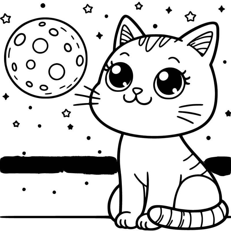 cat looking at the moon
