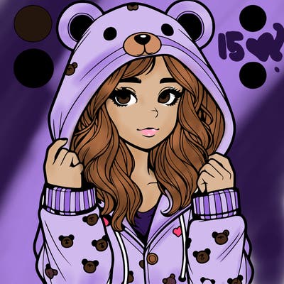 realistic girl in a animal pjs hoodie