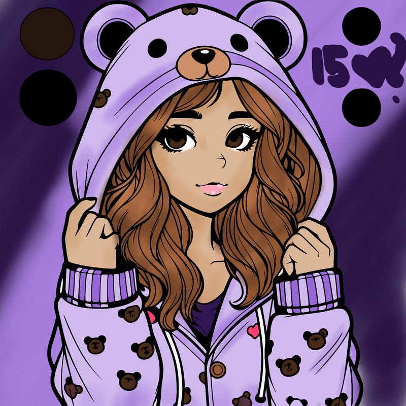 realistic girl in a animal pjs hoodie