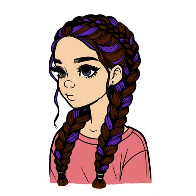 realistic girl with braids