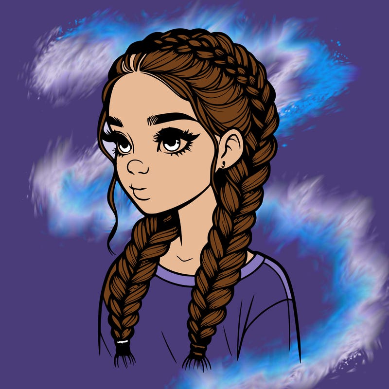 realistic girl with braids