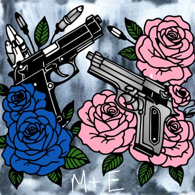 guns with roses