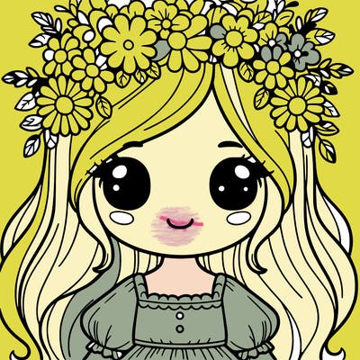 girl with flowers crown