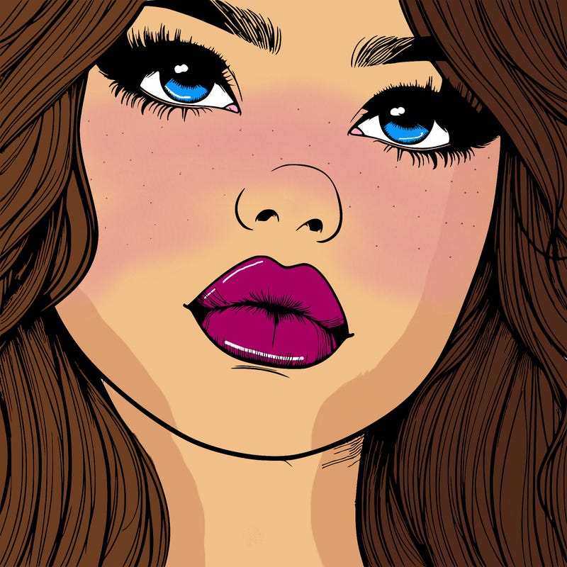 really realistic girl with lips