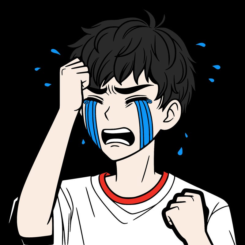 a crying teenager