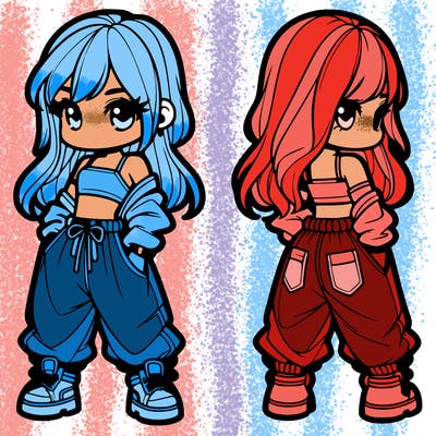 girl in crop top and baggy pants