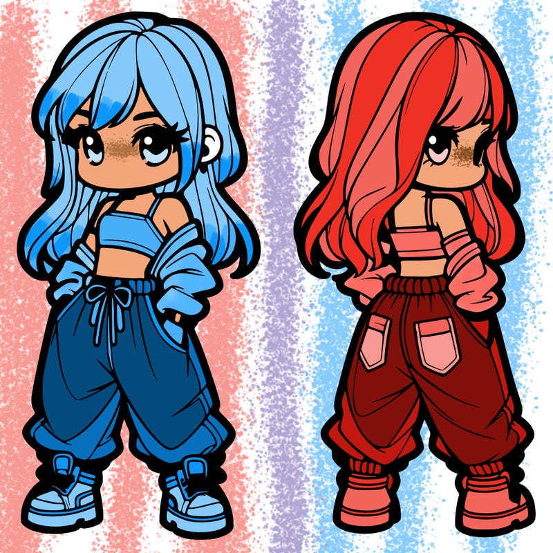 girl in crop top and baggy pants