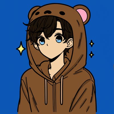 a 17 year old boy in a cute animal hoodie