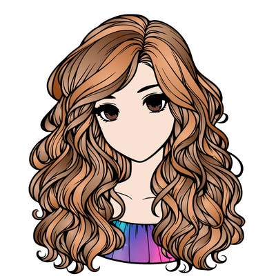 realistic girl with wavy hair