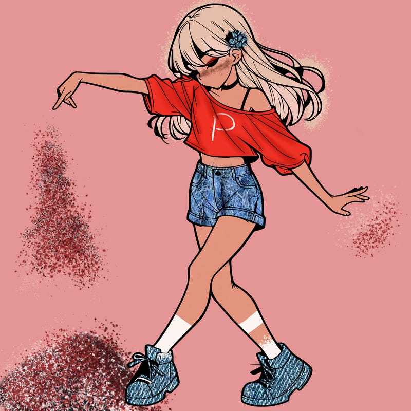 realistic girl danceing