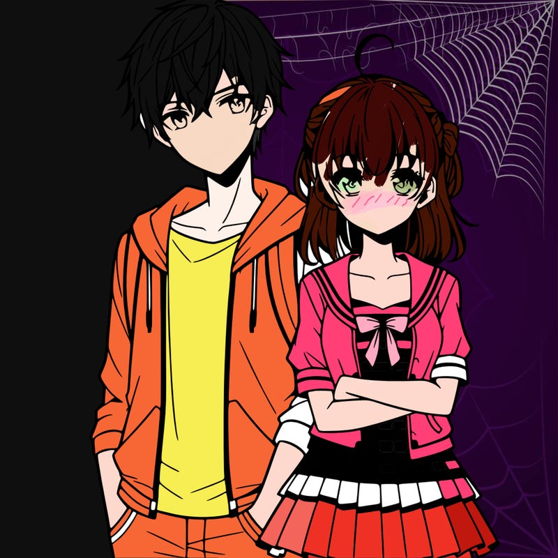 anime teen girl and boy