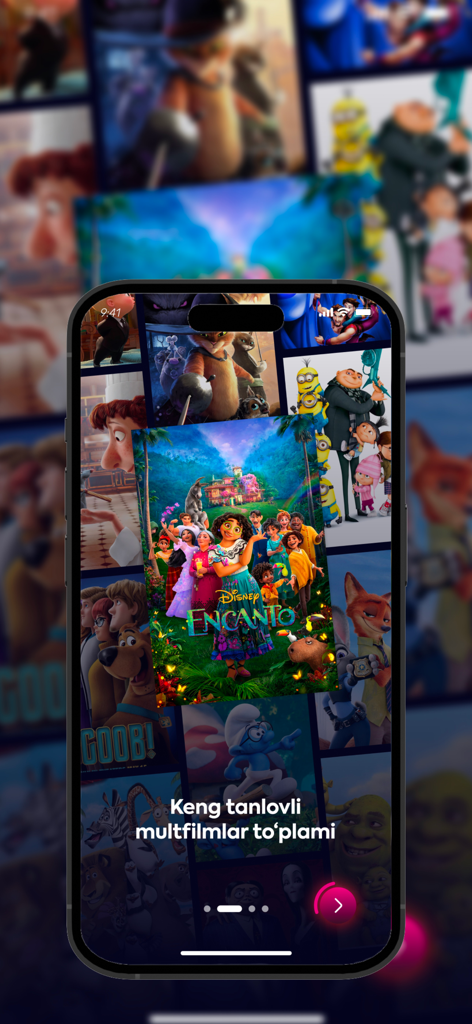Riya Play - Riya Play mobile app screen showing a collection of popular animated movies