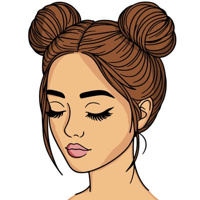 woman with hair buns