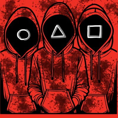 3 faceless people in  hoodies