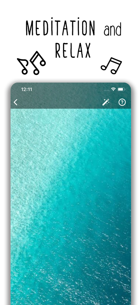 Natural Remedies: healthy life - Meditation and relax screen featuring a calming turquoise water image in the Natural Remedies app
