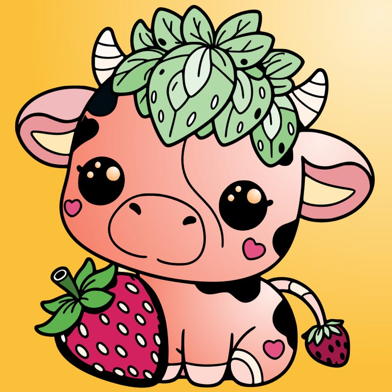 cute strawberry cow