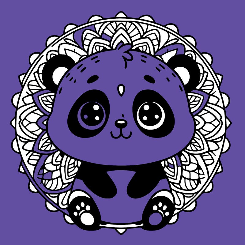cute baby panda animal mandala
