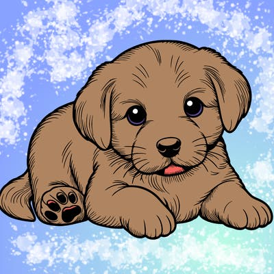 a cute realistic puppy