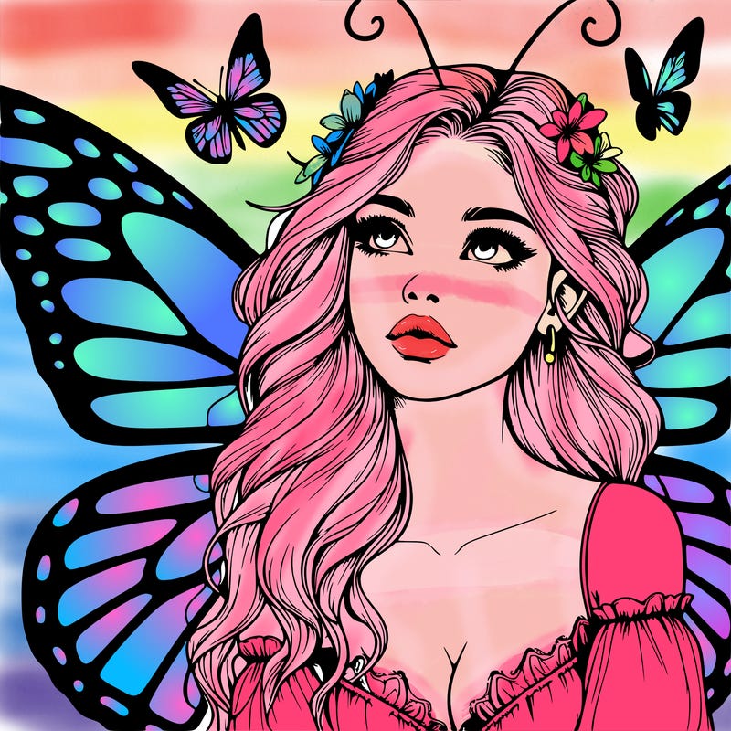 butterfly fairy realistic girl